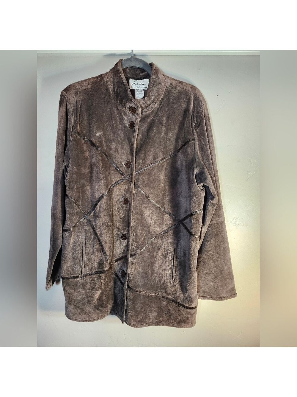 Linea by Louis Dell O'lio Women's Brown Suede & Leather Jacket Sz L